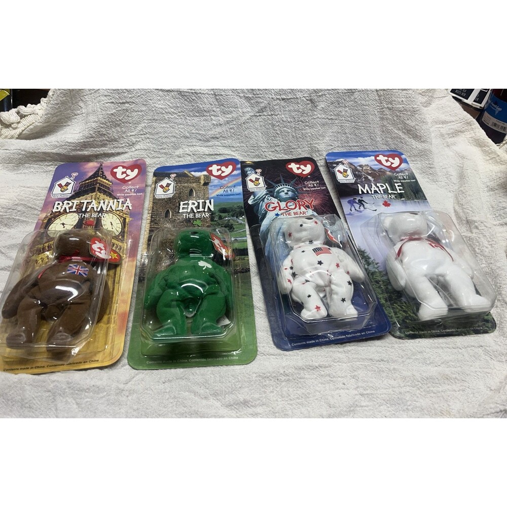 Beanie Babies Ty: Glory, Erin, Maple And Britannia The Bears 1999